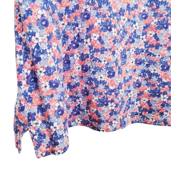 Talbots Size 1X Top Knit Floral Pullover Stretch Cotton Blend Button Accents - Picture 5 of 8